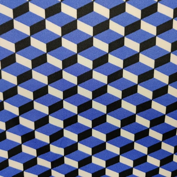 NYCC Geometric Blue and Black Pencil Skirt - Picture 3 of 4